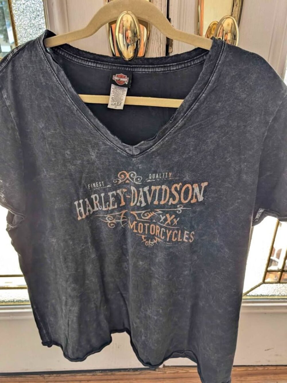 Vintage 3X Harley Davidson Sweden V Neck Tee